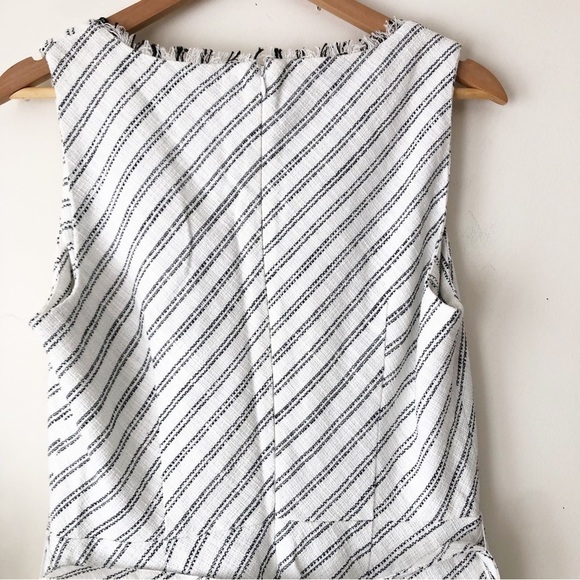 DKNY Asymmetrical Striped Dress w/ Pockets Clean Girl Coastal Minimalist Sz 10 - Picture 5 of 14